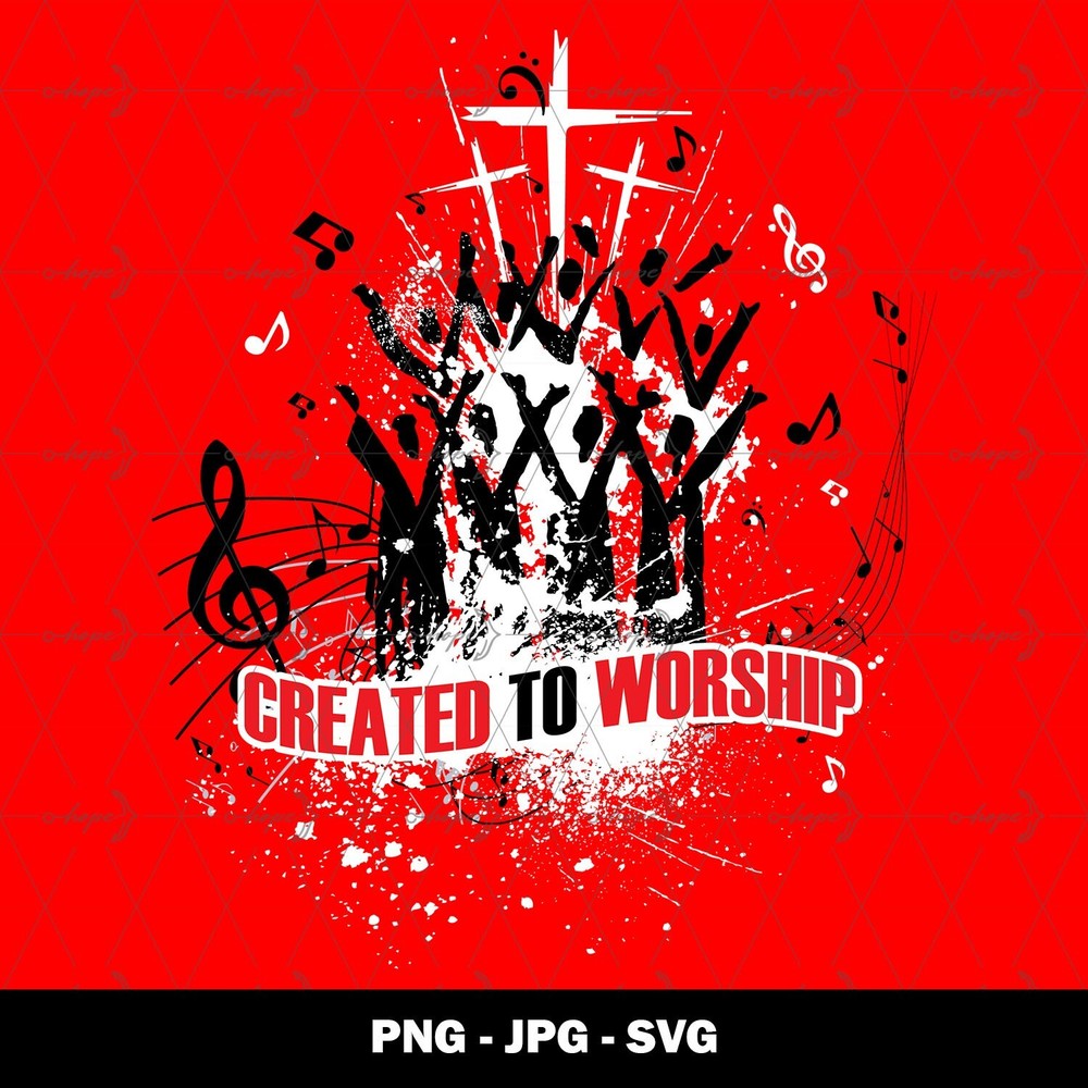 Created to Worship Svg Png, Religious Christian Clipart, Bible Quotes Design Svg