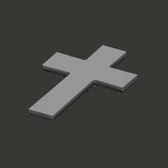 Digital Floral Heart Cross – STL – 3D Model for CNC / 3D Print
