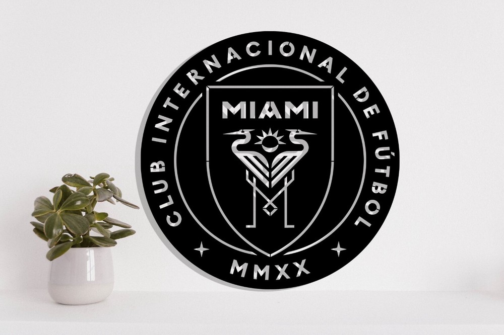 Inter Miami metal Laser Cut file dxf, svg, eps. ai, pdf, png Ready to cut