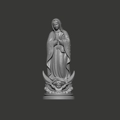 Our Lady Guadalupe Sculpture Printable Design Sculpture STL CNC File – 3D