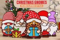 Christmas Gnome SVG Bundle, 38 Designs Multilayer 3D Papercut, Digital Download