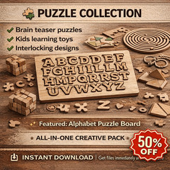 111 Toys Games SVG Bundle, Laser Cut Bundle, Puzzles, Animals, Digital Download