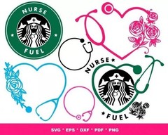 STARBUCKS NURSE SVG BUNDLE – Coffee & Nurse Designs for Cricut, Silhouette & Cut
