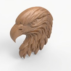 Eagle Head STL File for CNC Router 3D Printer 3D Printable Bird Wall Sculpture