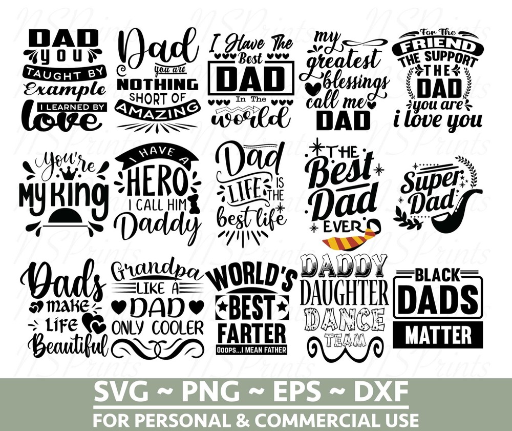 55 MEGA Father’s Day SVG Bundle, Dad SVG, Best Dad SVG, Whiskey Label, Daddy Svg