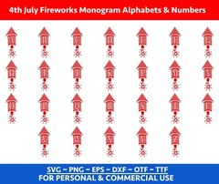 Fireworks FONT Svg, Usa Flag Alphabets and numbers svg, Patriotic Svg, 4th july