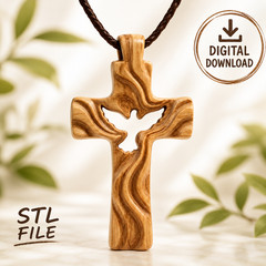 Digital Cross Dove – STL – 3D Model for CNC and 3D Printer