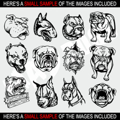 MAD DOGS CLIPART-VECTOR CLIP ART-VINYL CUTTER PLOTTER IMAGES &TSHIRT GRAPHICS CD