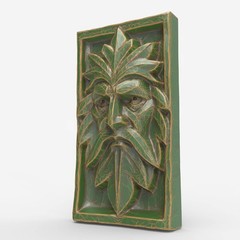 CNC Green Man Face – & Carving Model – STL File for Laser Engrave & CNC Route
