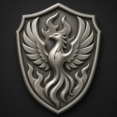 Phoenix Crest Shield Pendant Relief 3D Model STL File for CNC Wood Carving