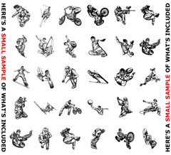 SPORTS CLIPART-VECTOR CLIP ART-VINYL CUTTER PLOTTER IMAGES & T-SHIRT GRAPHICS CD