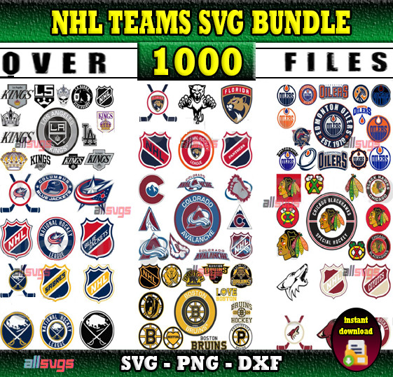 NHL Teams SVG Bundle, Sports Cut Files for Cricut, Silhouette & Laser Cutting