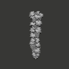 Vine Grape Relief Relief 3D Model STL File for Wood CNC Carving