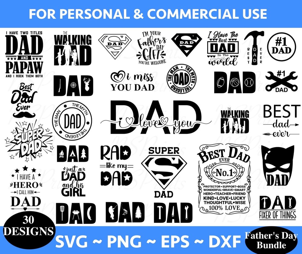 30 Father’s Day SVG Bundle, Dad SVG, Best Dad SVG, Whiskey Label, Daddy Svg