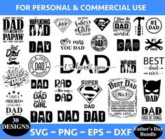 30 Father’s Day SVG Bundle, Dad SVG, Best Dad SVG, Whiskey Label, Daddy Svg