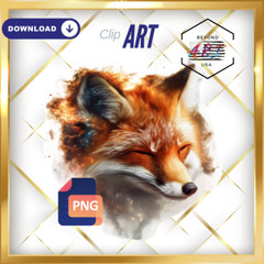 Realistic Looking Fox Trying to Close Its Eyes – Digital Download Clip Art #21