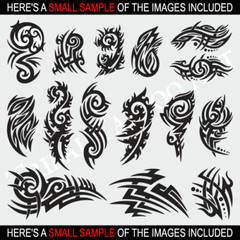 TRIBAL TATTOO CLIPART -VECTOR CLIP ART IMAGES -VINYL CUTTER PLOTTER GRAPHICS CD