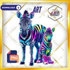 The RGB Zebra with a Playful Twist – Digital Download Clip Art #52