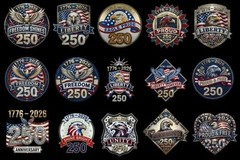 250th Anniversary Patriotic Eagle PNG Bundle USA Designs, Digital Download