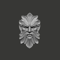 Green Man Pendant Wood Carving Design – Wood Carving Design – 3D STL CNC File