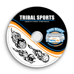 TRIBAL FLAMES SPORTS CLIPART -VECTOR CLIP ART -VINYL CUTTER PLOTTER GRAPHICS CD
