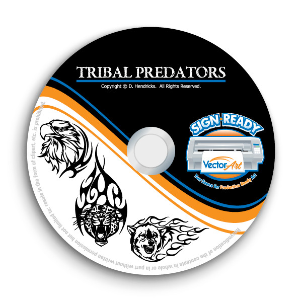 TRIBAL PREDATORS CLIPART-FLAMES VECTOR CLIP ART-VINYL CUTTER PLOTTER GRAPHICS CD