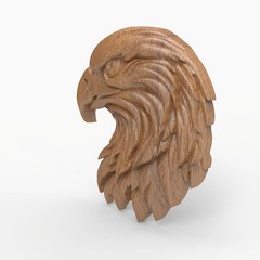 Eagle Head STL File for CNC Router 3D Printer 3D Printable Bird Wall Sculpture