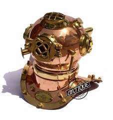 Antique USA Navy Copper Divers Diving Helmet Sea Solid Brass Desk Vintage Décor.