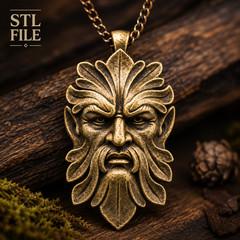 Green Man Pendant Wood Carving Design – Wood Carving Design – 3D STL CNC File