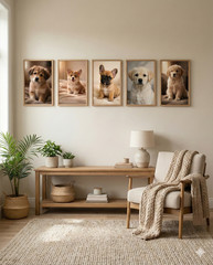 Realistic Puppy Digital Illustration Set (5 Images)