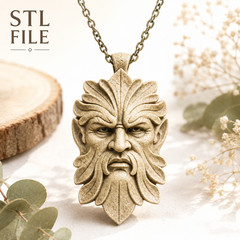 Green Man Pendant Wood Carving Design – Wood Carving Design – 3D STL CNC File