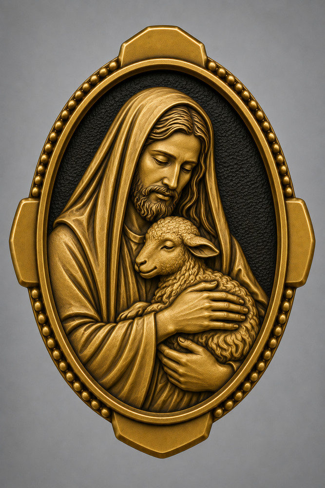 Jesus Lamb Religious Wood Carving Design – Wood Carving Design – 3D STL CNC File