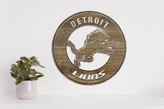 Detroit Lions badge laser cut vector files dxf, svg, eps. ai, pdf, png