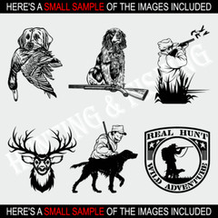 HUNTING+FISHING CLIPART-VECTOR CLIP ART-VINYL CUTTER PLOTTER+T-SHIRT GRAPHICS CD