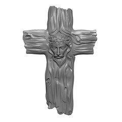 Digital Jesus Cross – STL – 3D Model for CNC and 3D Printer