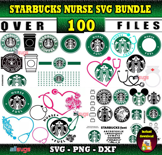 STARBUCKS NURSE SVG BUNDLE – Coffee & Nurse Designs for Cricut, Silhouette & Cut