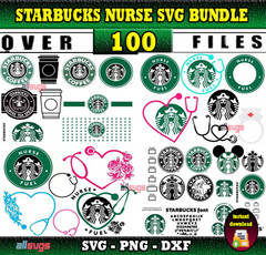 STARBUCKS NURSE SVG BUNDLE – Coffee & Nurse Designs for Cricut, Silhouette & Cut