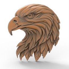 Eagle Head STL File for CNC Router 3D Printer 3D Printable Bird Wall Sculpture