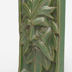 CNC Green Man Face – & Carving Model – STL File for Laser Engrave & CNC Route