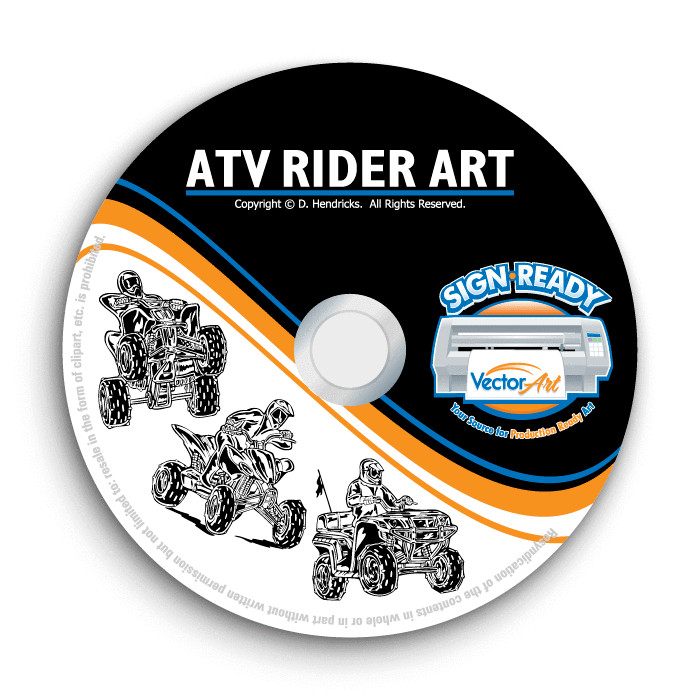 ATV RIDER CLIPART -VECTOR CLIP ART-VINYL CUTTER PLOTTER IMAGES & EPS GRAPHICS CD