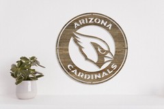 Arizona Cardinals badge laser cut vector files dxf, svg, eps. ai, pdf, png