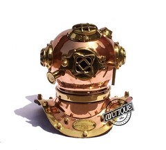 Antique USA Navy Copper Divers Diving Helmet Sea Solid Brass Desk Vintage Décor.