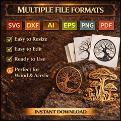 Mystical Laser Cut Files SVG Bundle, 16 Unique Designs, Digital Download