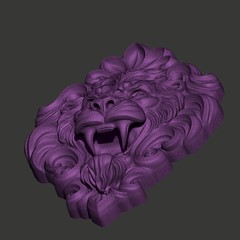 Angry Lion Head Wood Carving Design – Wood Carving Design – 3D STL CNC File