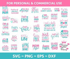 34 Mom svg bundle hand lettered, mothers day svg, mom life svg, mama svg, Mommy