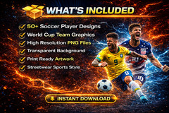 Soccer World Cup 2026 Countries PNG Bundle Football Teams Clipart Designs