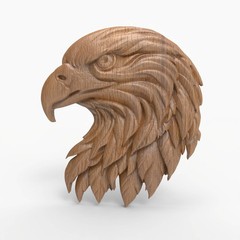 Eagle Head STL File for CNC Router 3D Printer 3D Printable Bird Wall Sculpture