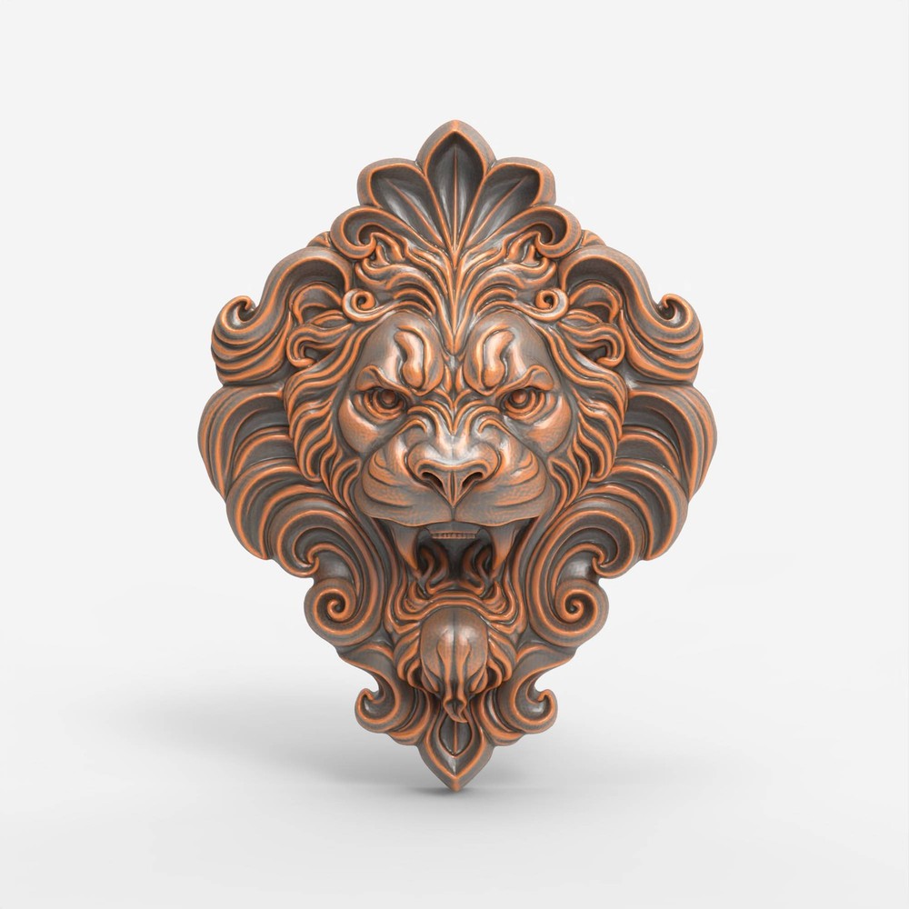 Angry Lion Head Wood Carving Design – Wood Carving Design – 3D STL CNC File