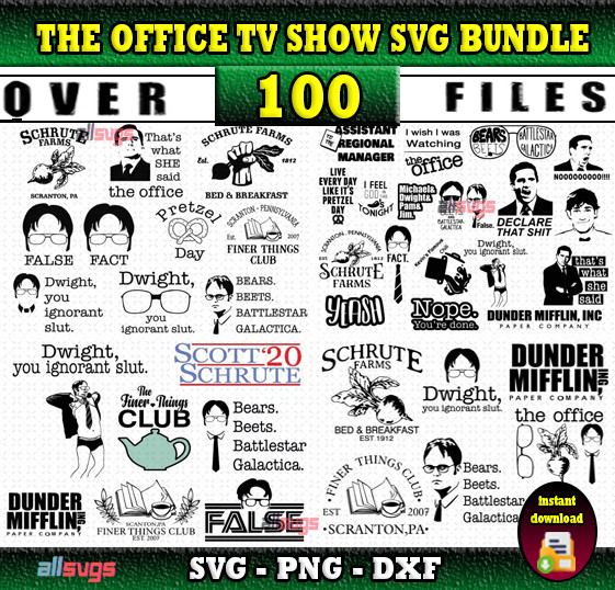 The Office SVG Bundle, SVG Files for Print & Cricut, Silhouette & Laser Cutting