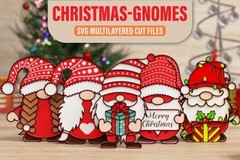 Christmas Gnome SVG Bundle, 38 Designs Multilayer 3D Papercut, Digital Download